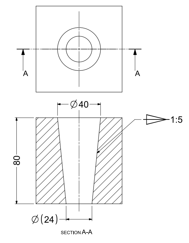 Tapered Engineering Drawing