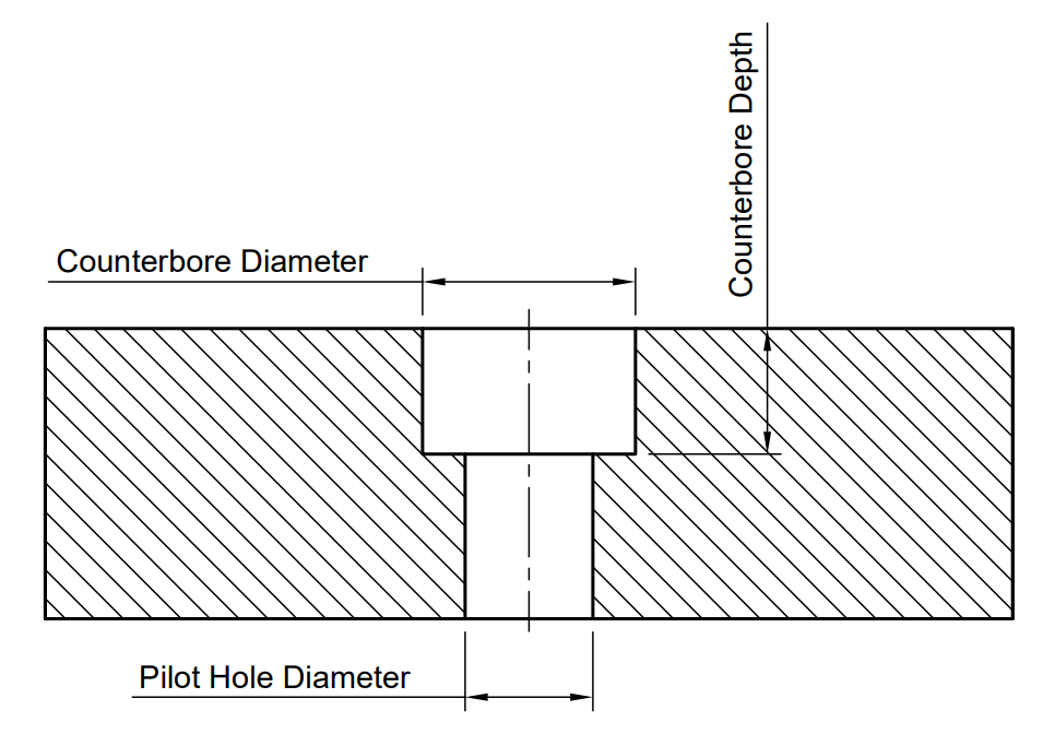 Counterbore-dimensions-section-view-drawing